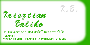 krisztian baliko business card